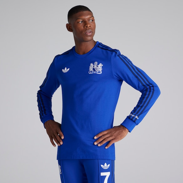 Manchester United x George Best x adidas Originals Long Sleeve Jersey Blue Blue