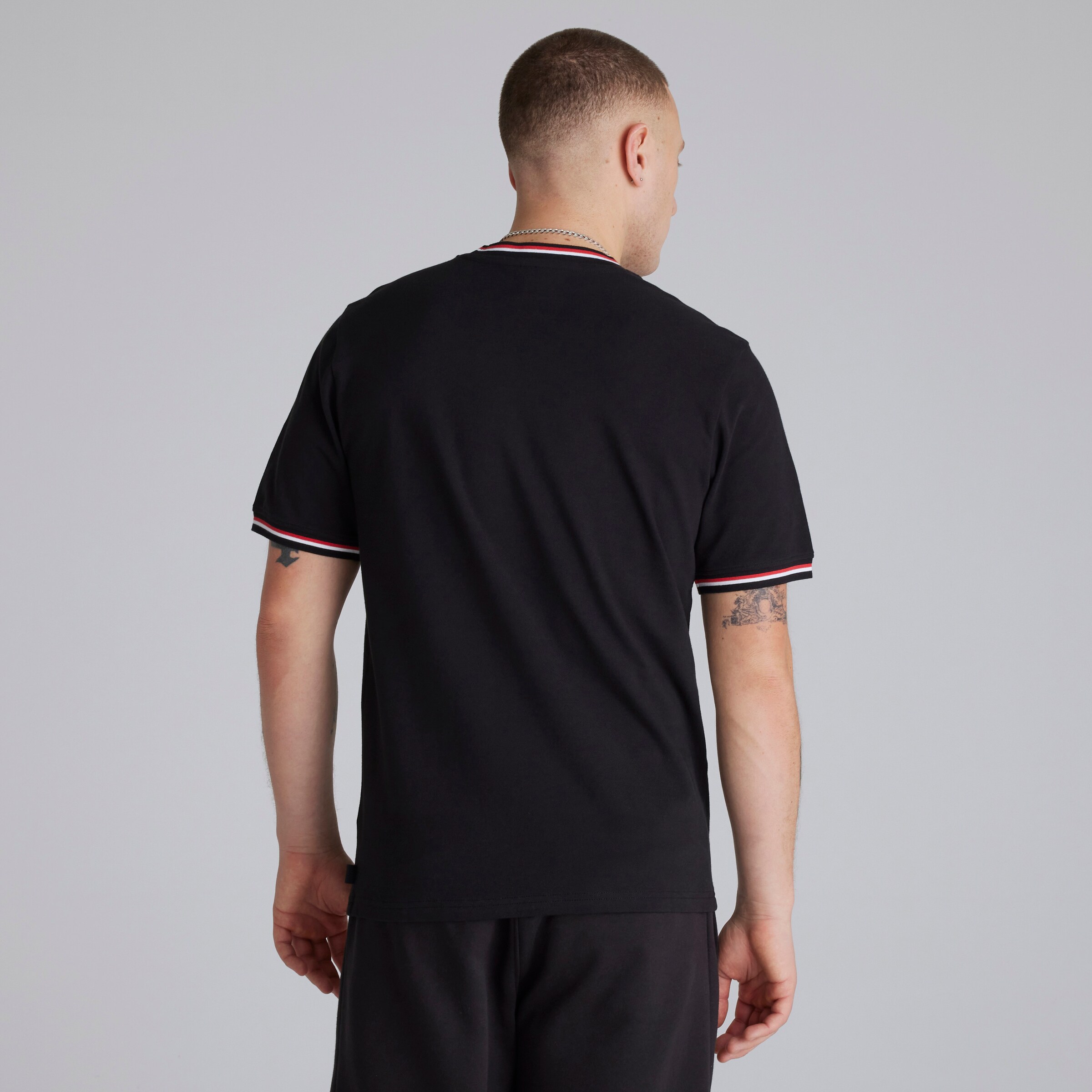 Manchester United Pique T-Shirt Black Black Detail [2-5]