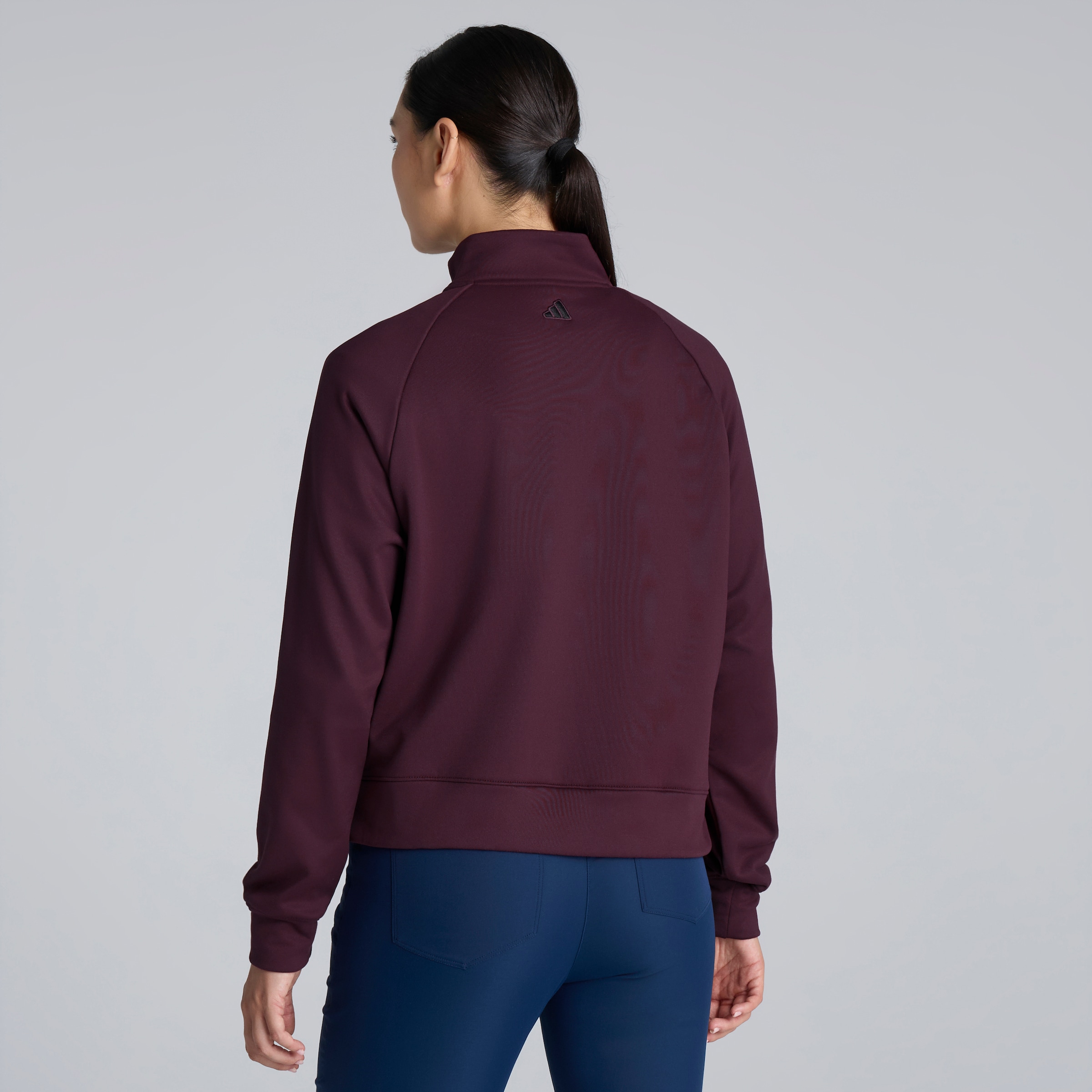 Manchester United x adidas Womens Golf Ultimate 365 Quarter-Zip Maroon Brown Detail [2-6]