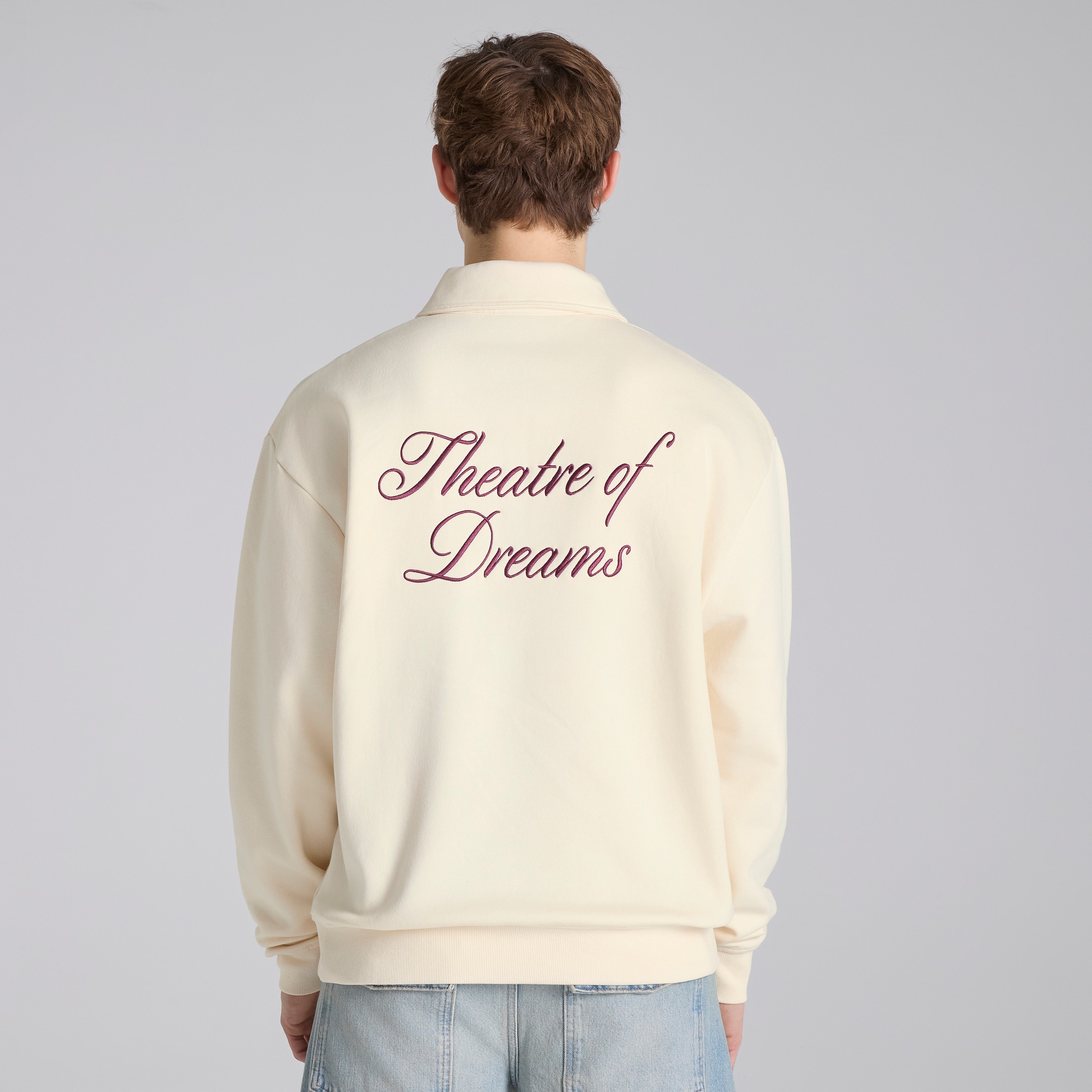 Manchester United Theatre of Dreams Quarter Zip Sweatshirt Cream Beige Detail [2-5]