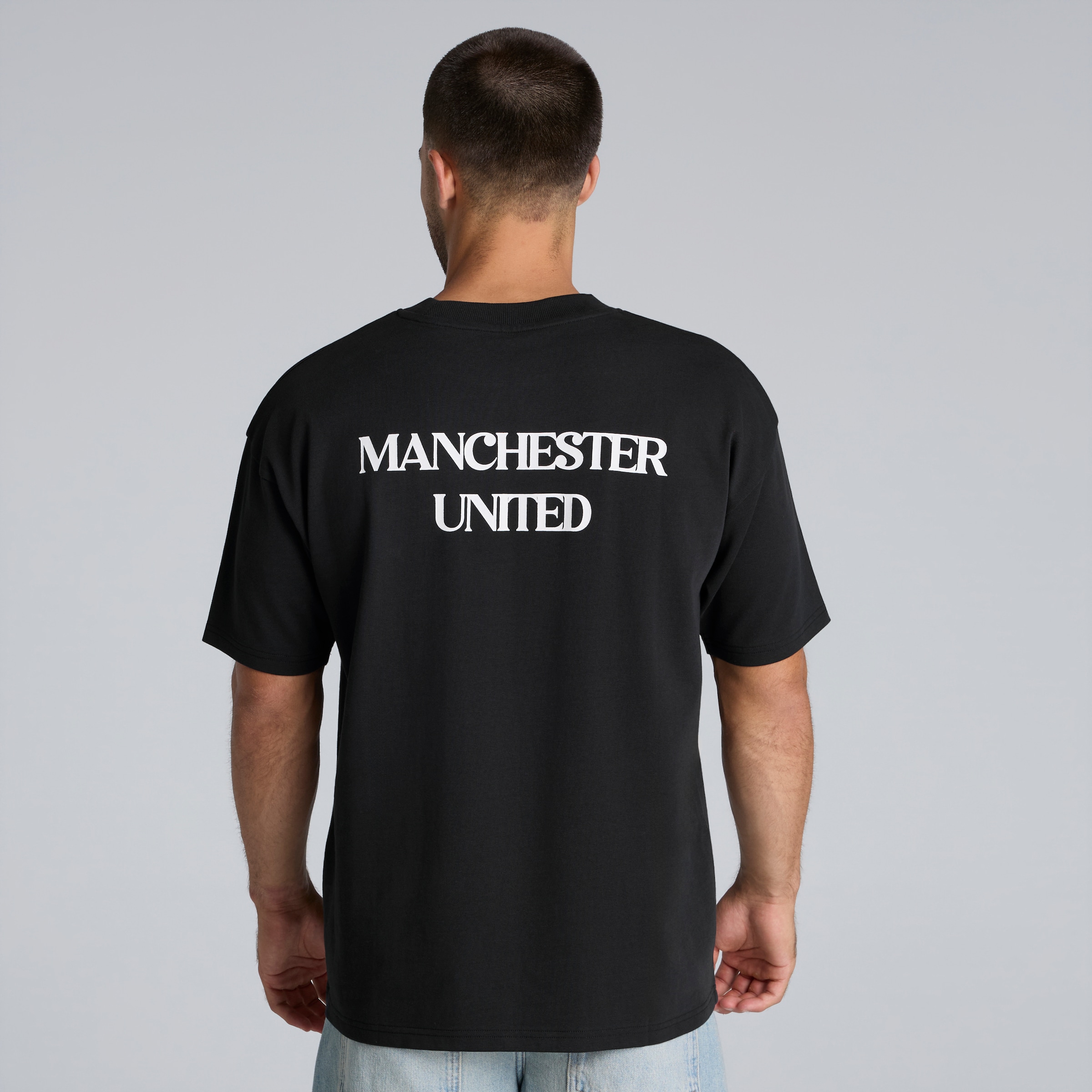 Manchester United There's Nothing on Earth Like Being a Red Print T-Shirt Black Negro Detalle [2-5]