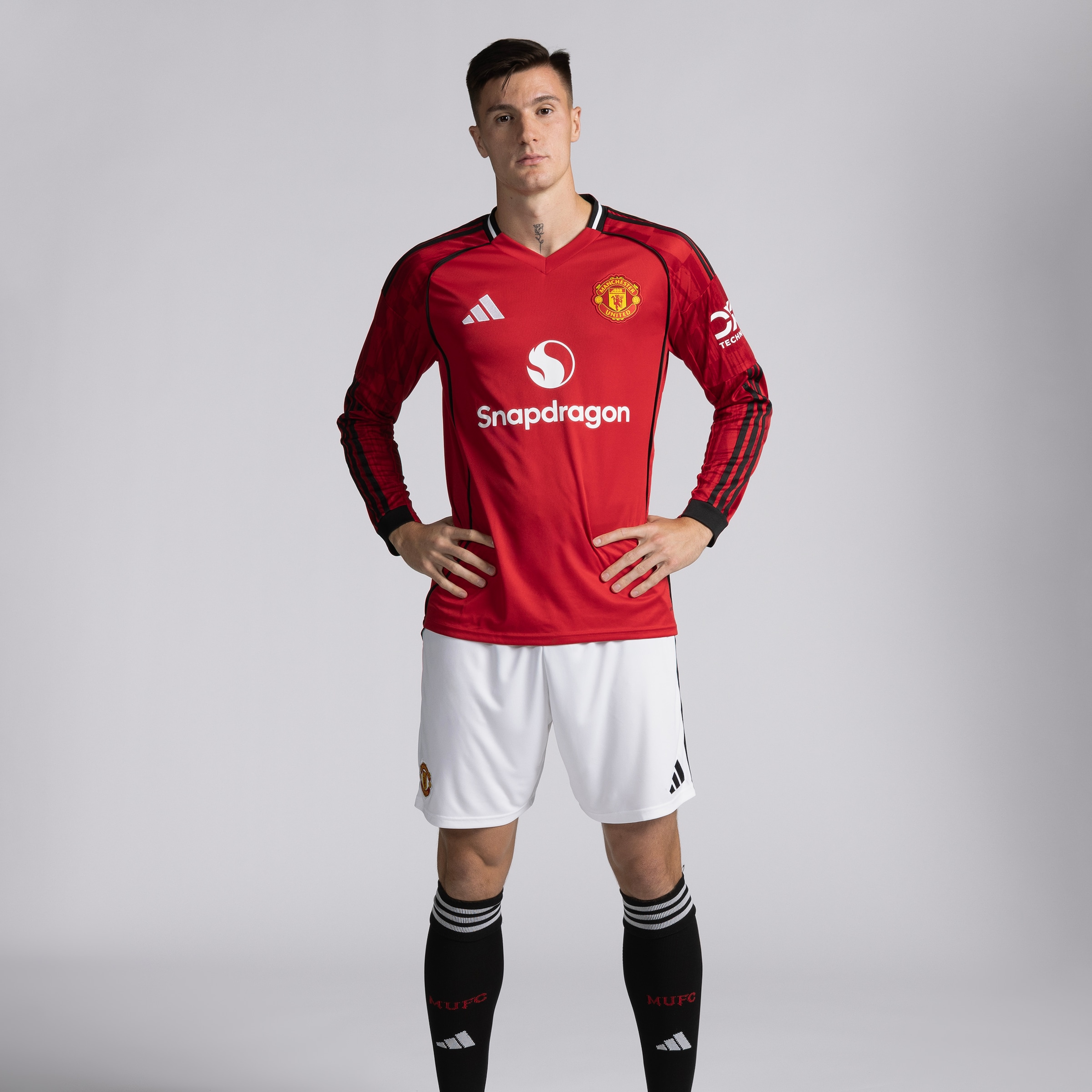 Manchester United 25/26 Home Long Sleeve Jersey Red Detail [3-5]
