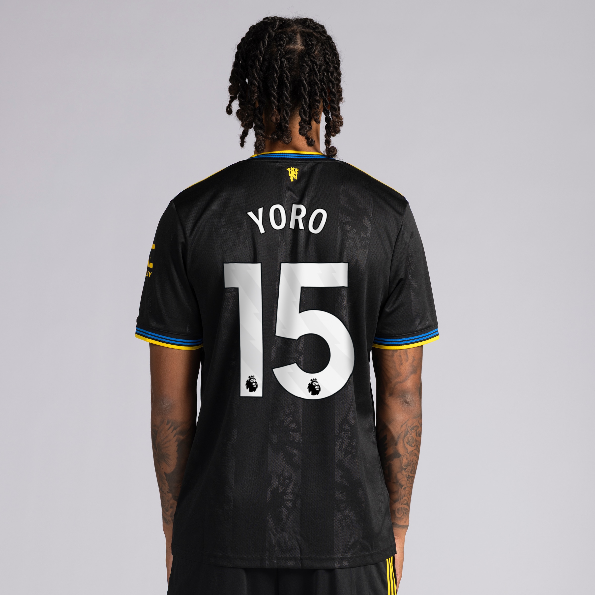 Manchester United 25/26 Third Jersey with Yoro 15 EPL Printing & Badge Black
