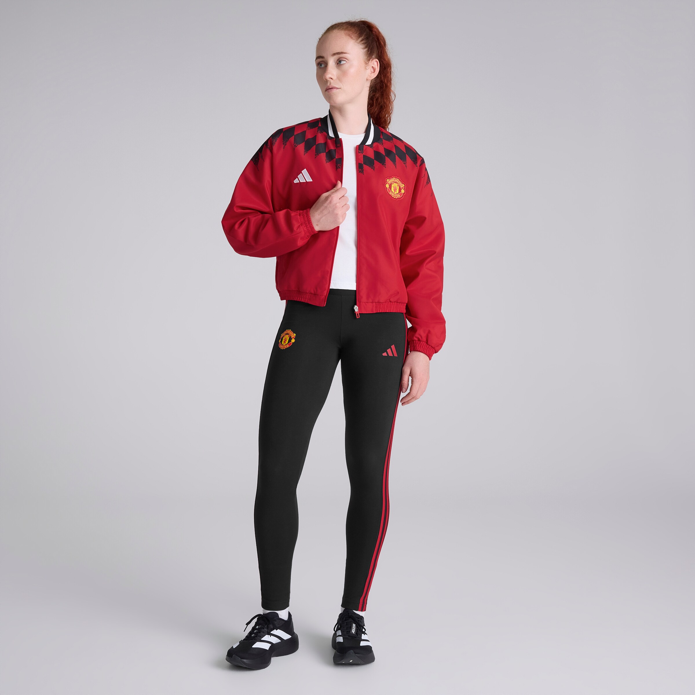 Manchester United x adidas Womens Stadium Track Top Red Red Detail [3-6]