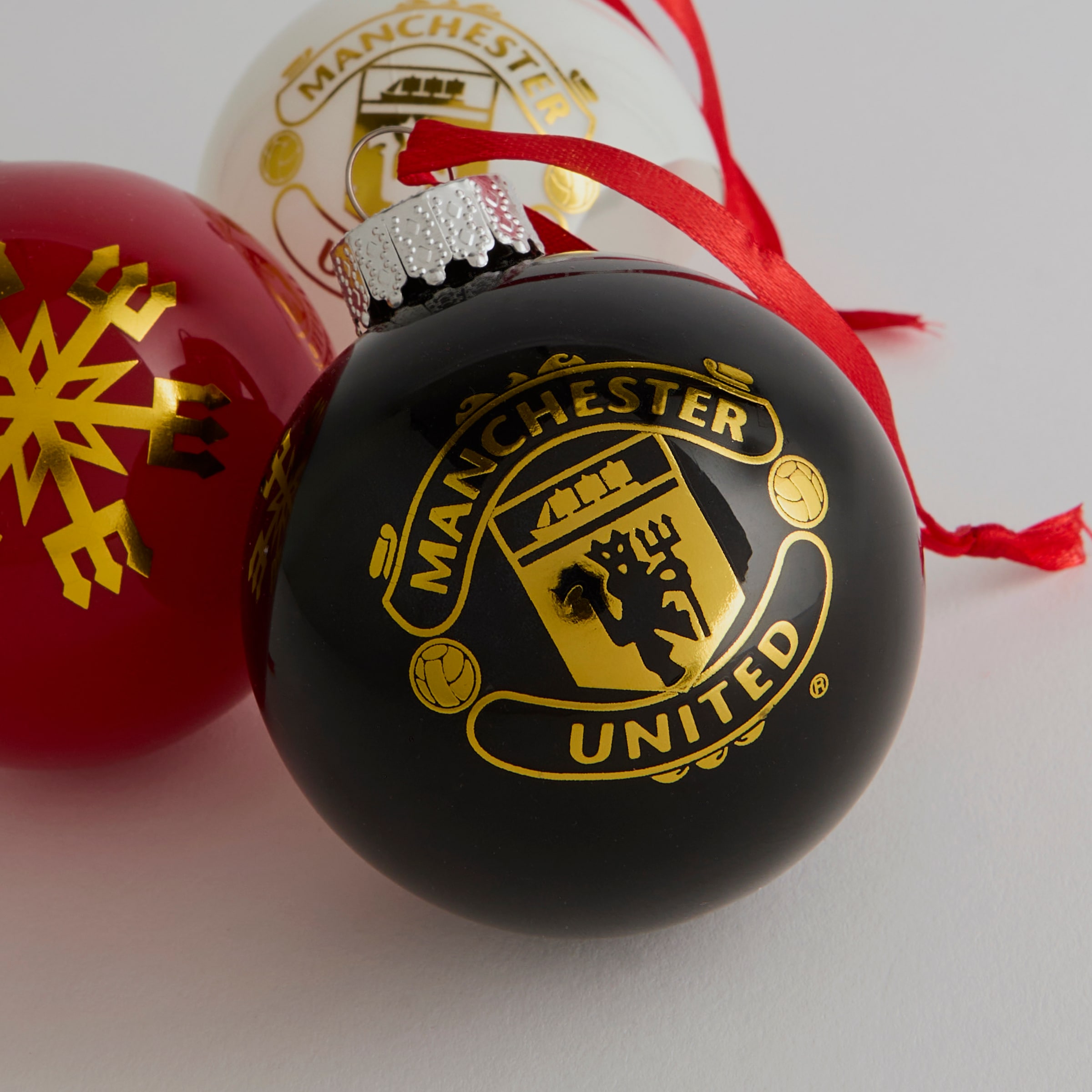 Manchester United Christmas Ornament Set 3 Pack Multi Multicolore Détail [4-4]
