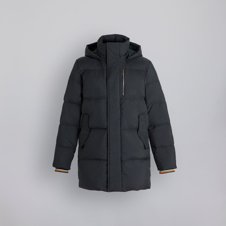 Buy Paul Smith Water Repellent Mid-Length Down Coat Black
