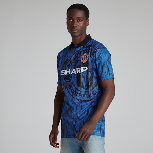 Manchester United 1992-93 Away Shirt Blue Azul