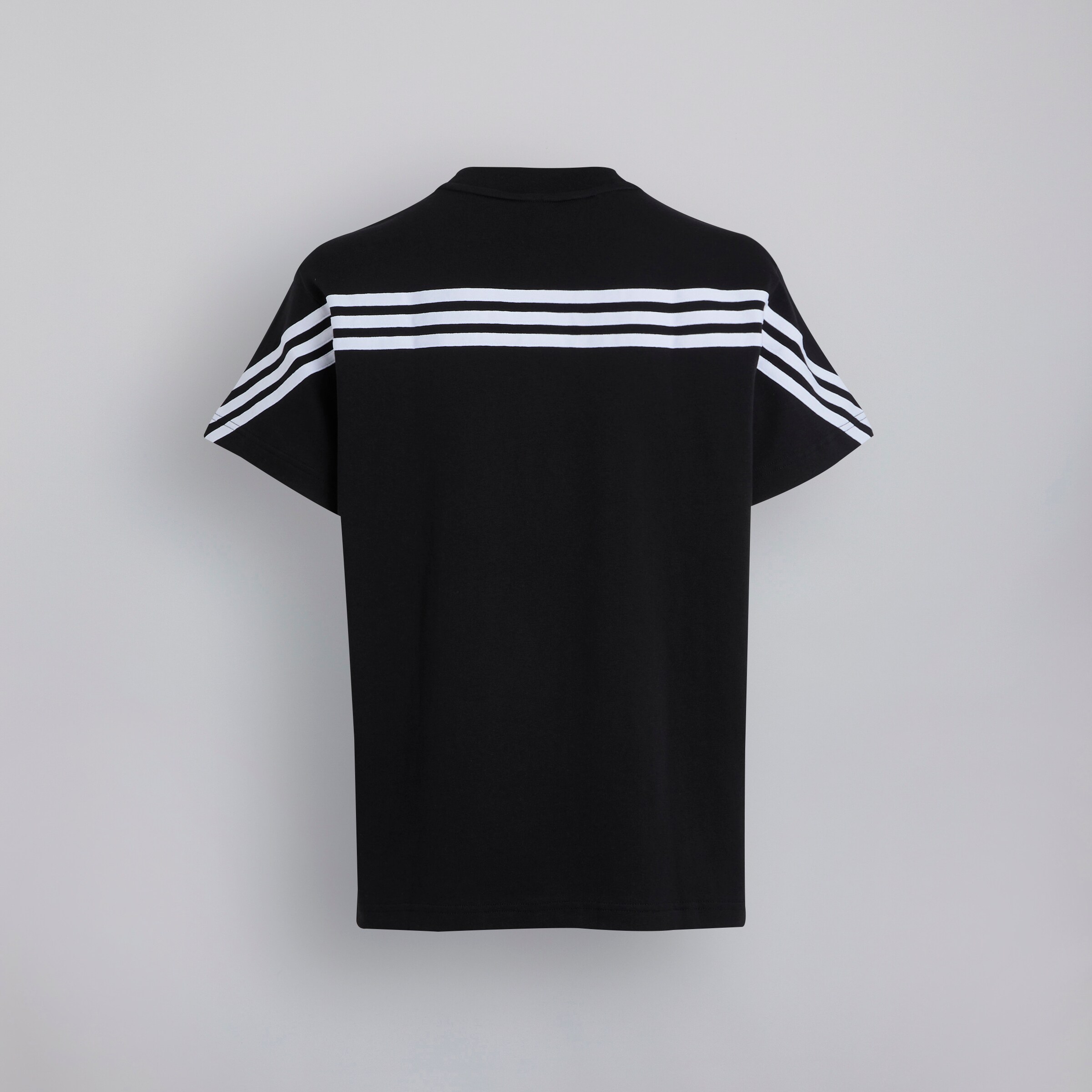 Manchester United x adidas Womens Future Icons 3-Stripes T-Shirt Black Black Detail [7-7]