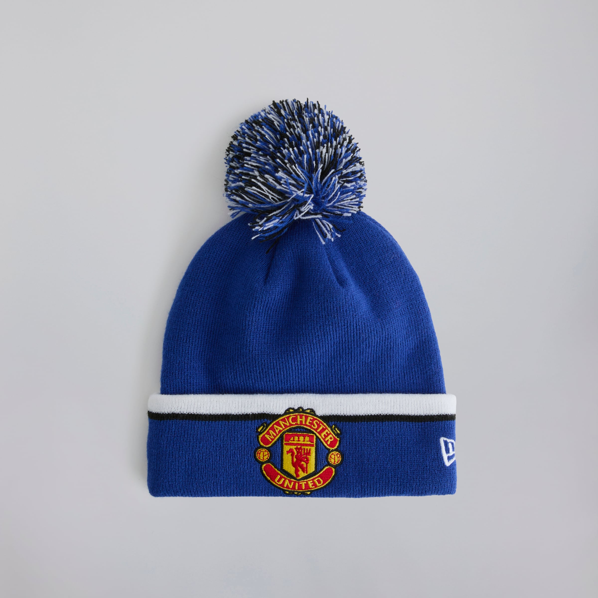 Manchester United x New Era Retro Bobble Beanie Blue Blue