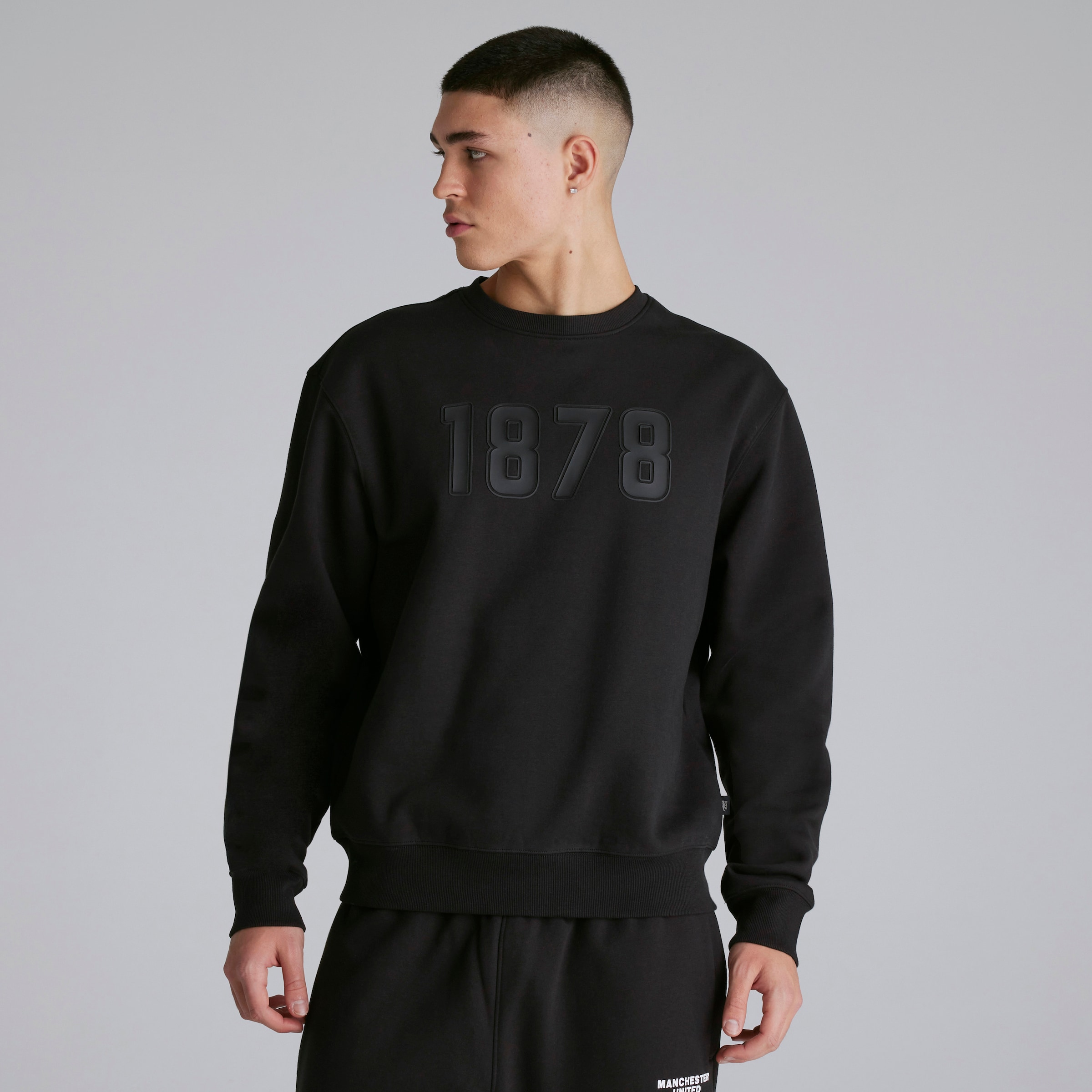 Manchester United Mens 1878 Sweatshirt Black Black