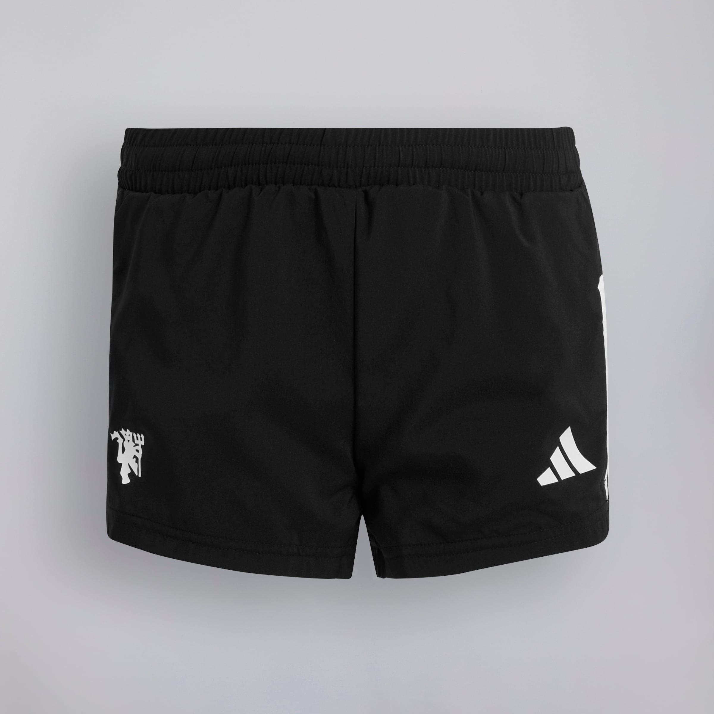 Manchester United x adidas Kids Essentials Training CLIMACOOL Shorts Black Black Detail [1-2]