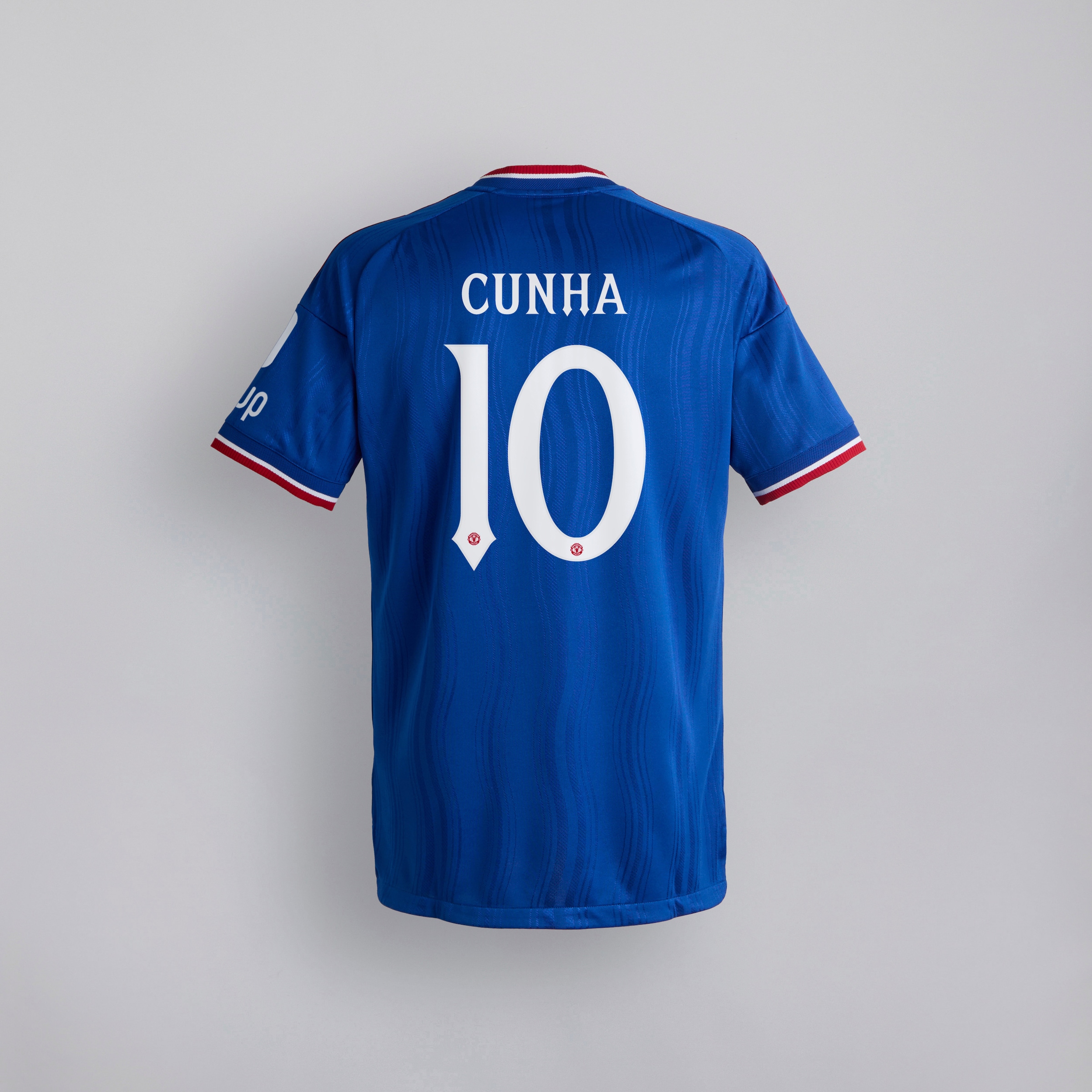 Manchester United 26/27 Away Authentic Jersey with Cunha 10 UCL Printing & Badge Blau