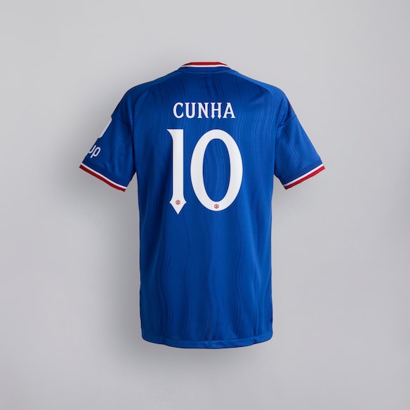 Manchester United 26/27 Away Authentic Jersey with Cunha 10 UCL Printing & Badge Blau