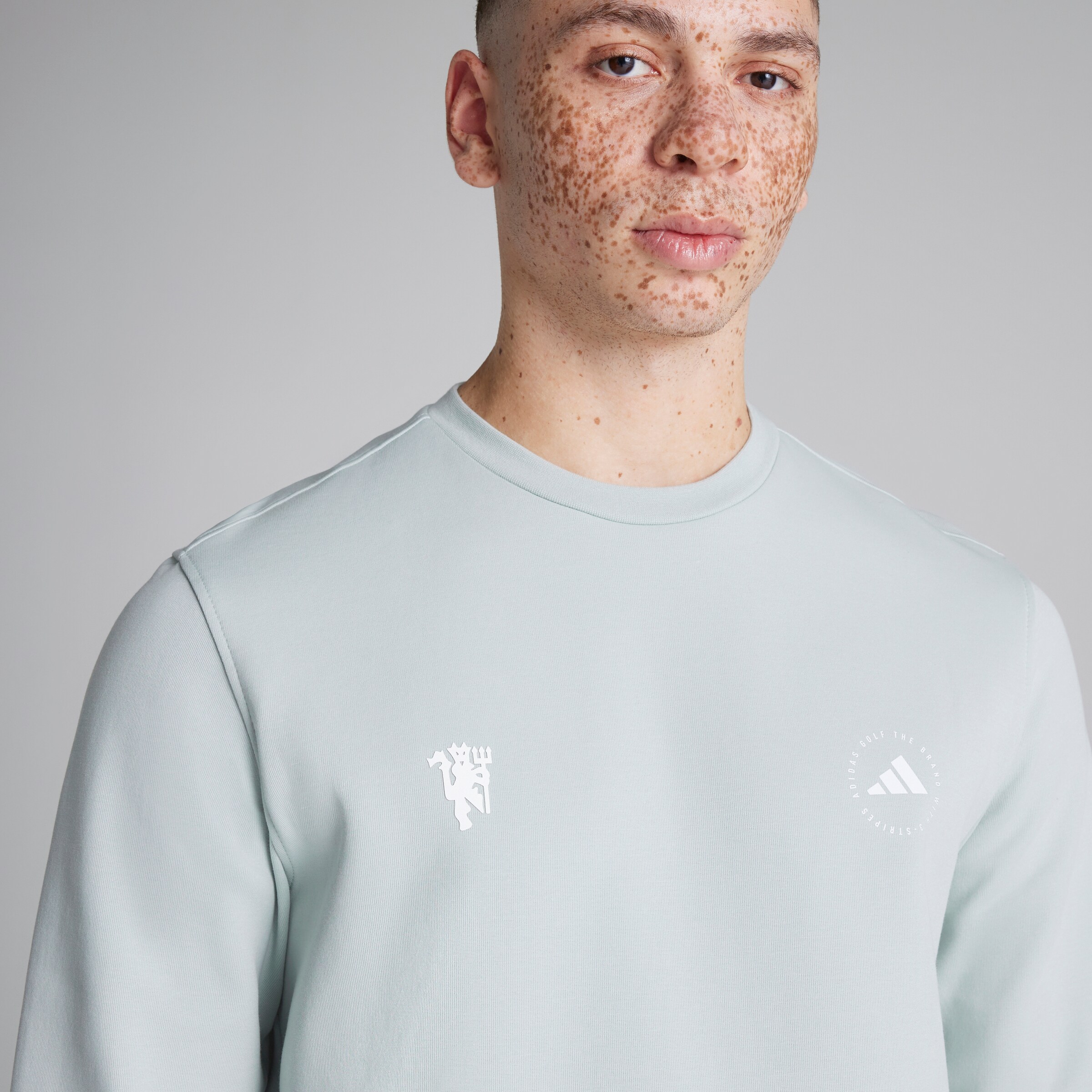 Manchester United x adidas Golf Crewneck Sweatshirt Green Vert Détail [4-5]