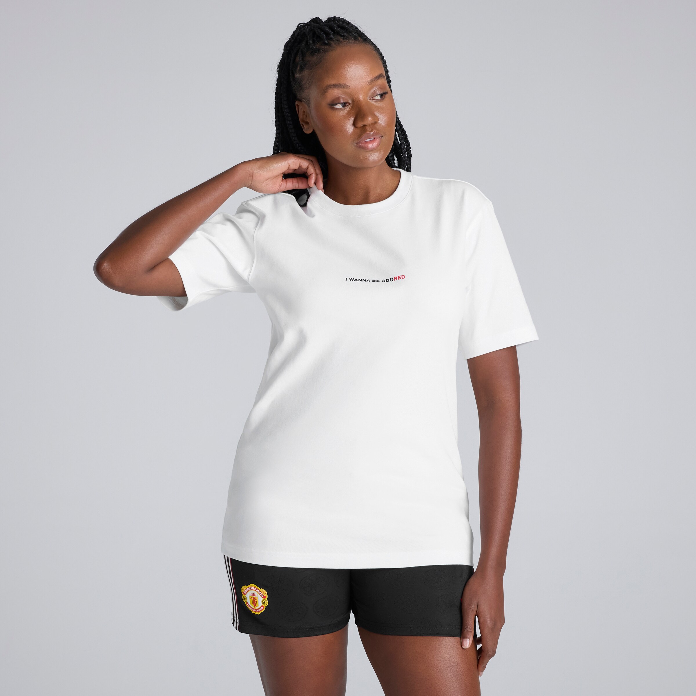 Manchester United x adidas Stone Roses T-Shirt White White Detail [6-7]