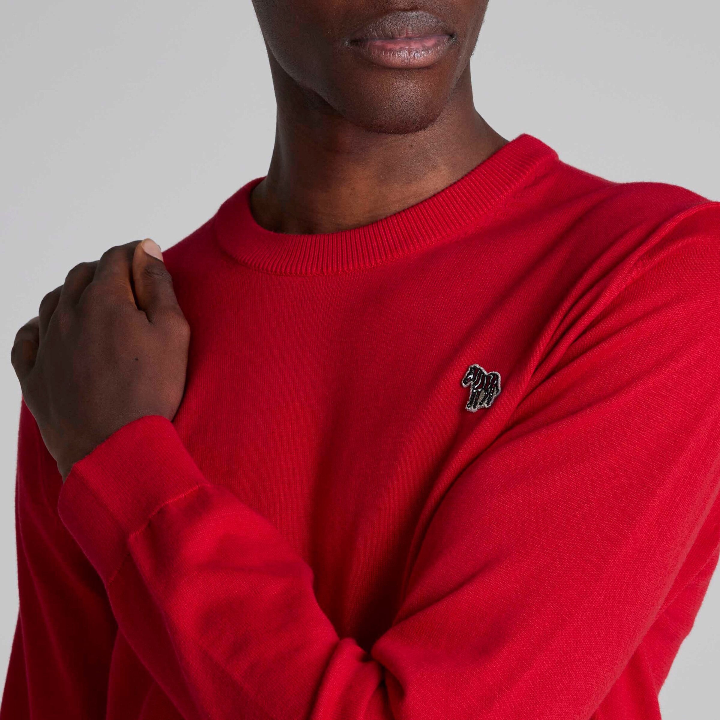 Manchester United x Paul Smith Mens Knitted Jumper Red Red Detail [4-7]