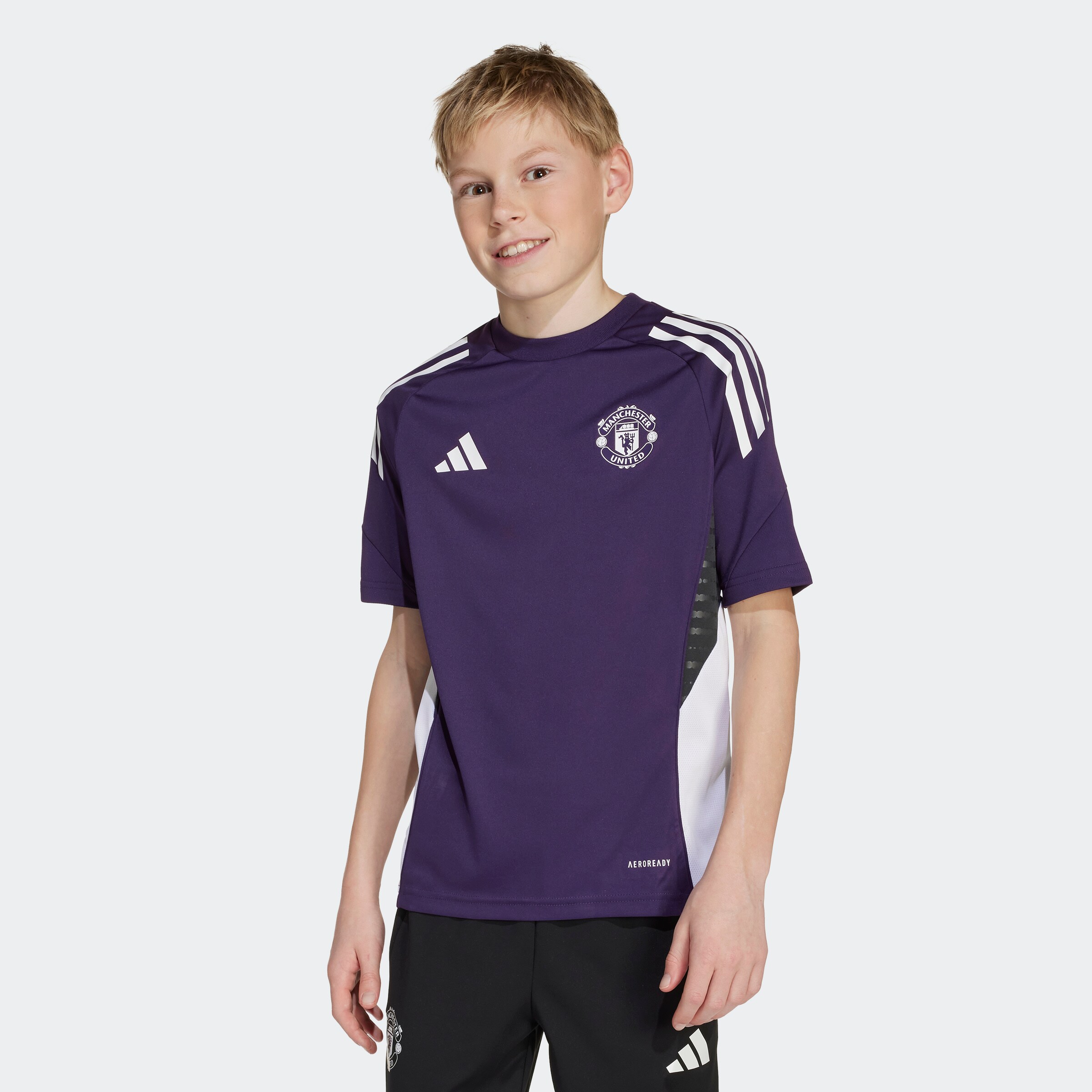 Manchester United Tiro 25 Competition Training Jersey Kids Purple Detail [6-9]