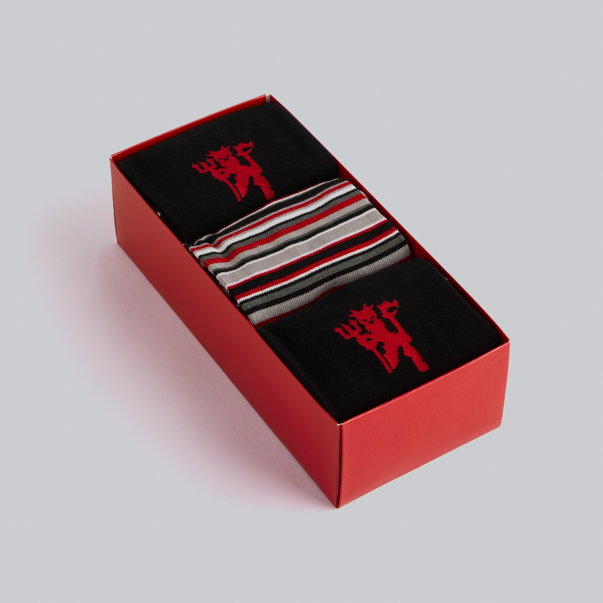 Manchester United x Paul Smith 3 Pack Socks Black & Multi Noir Détail [4-6]