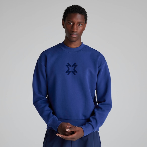 Manchester United Seasonal Doubleknit Crew Sweatshirt Blue Blue