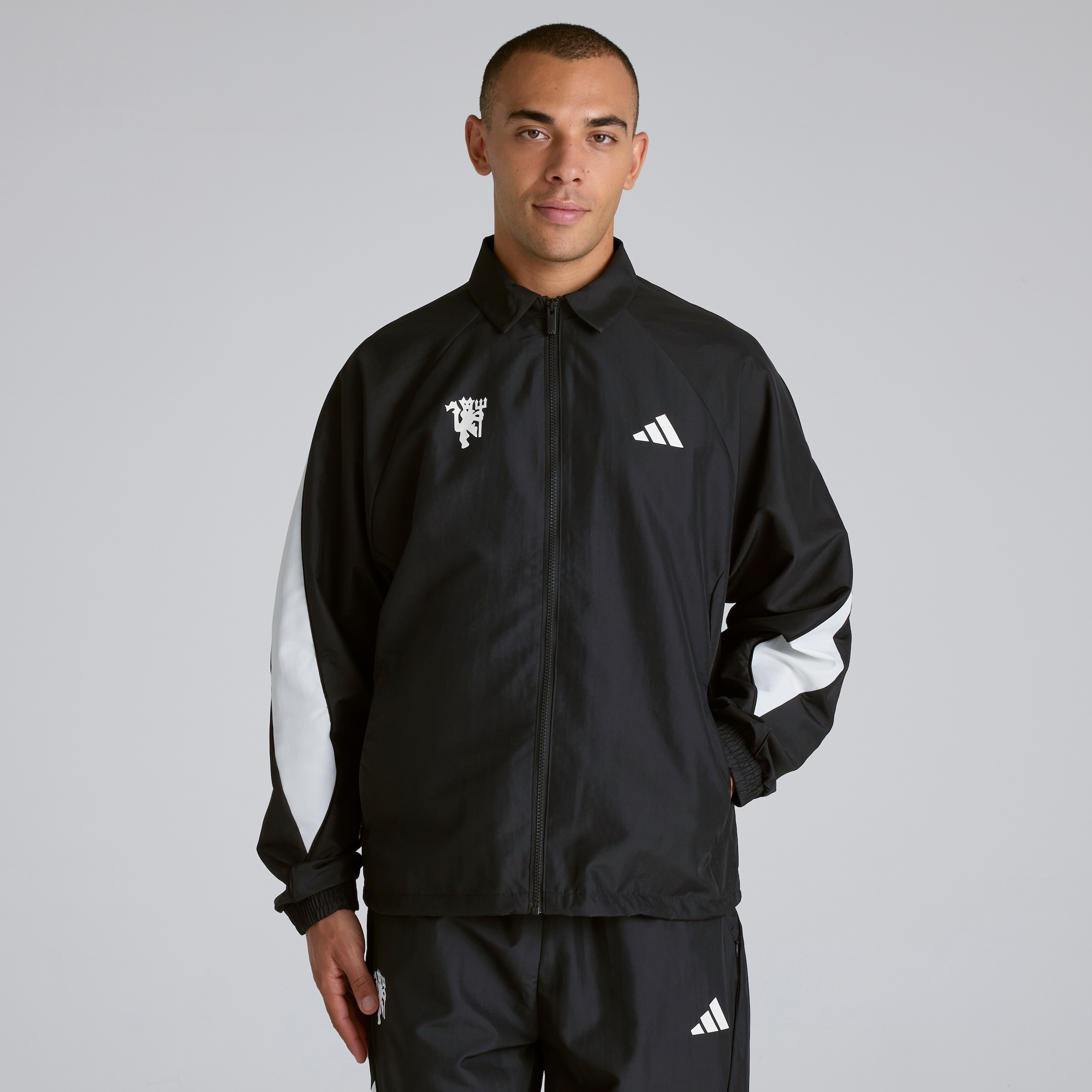 Manchester United x adidas Stadium Track Top Black Black