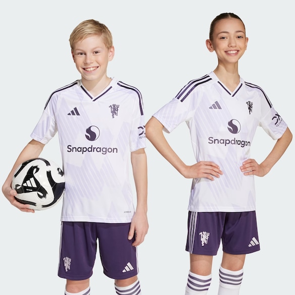 Manchester United 25/26 Away Jersey Kids White