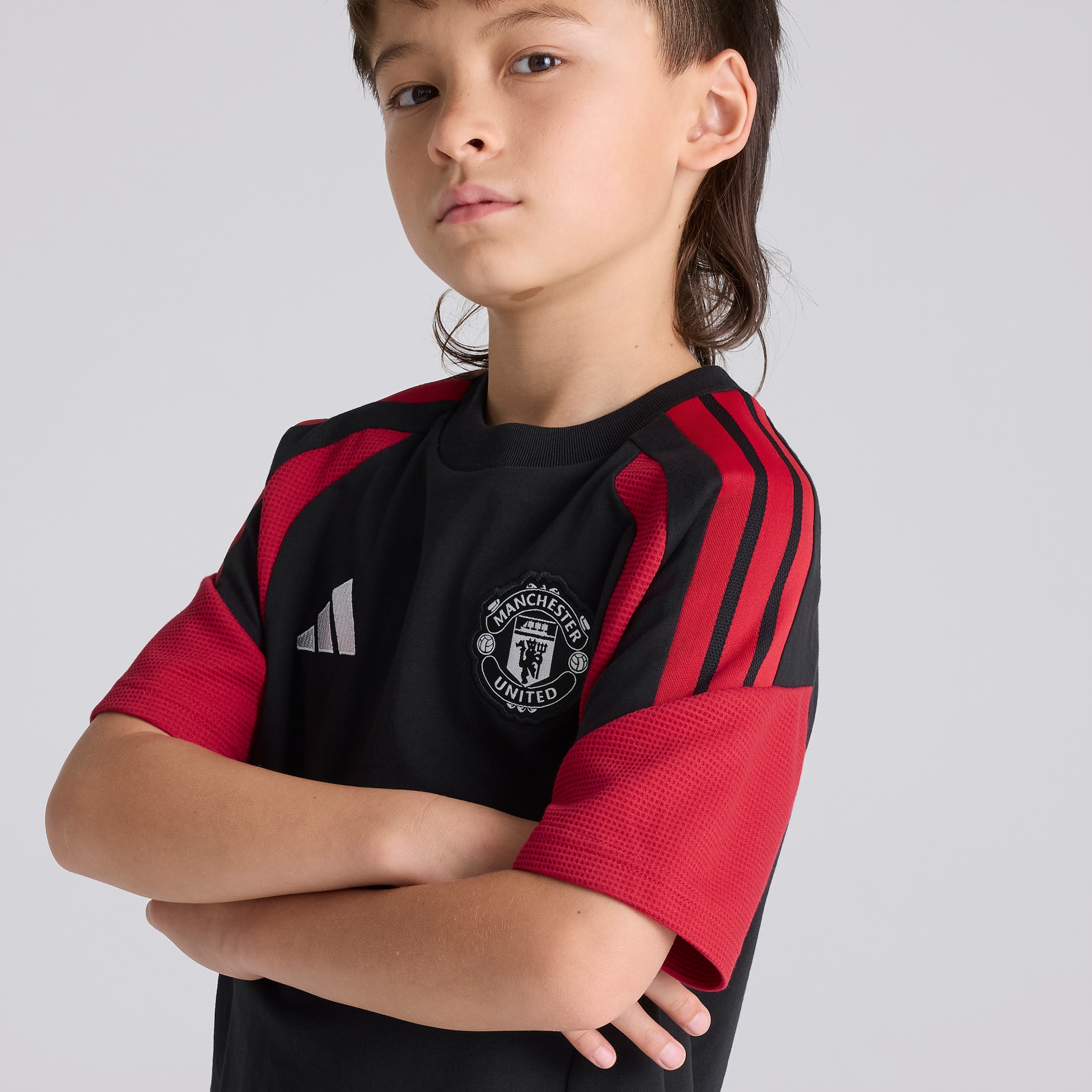 Manchester United Kids 26/27 Training Tiro T-Shirt Black Black Detail [4-6]