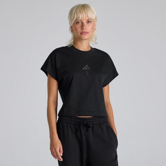 Manchester United x adidas Womens ALL SZN T-Shirt Black Negro