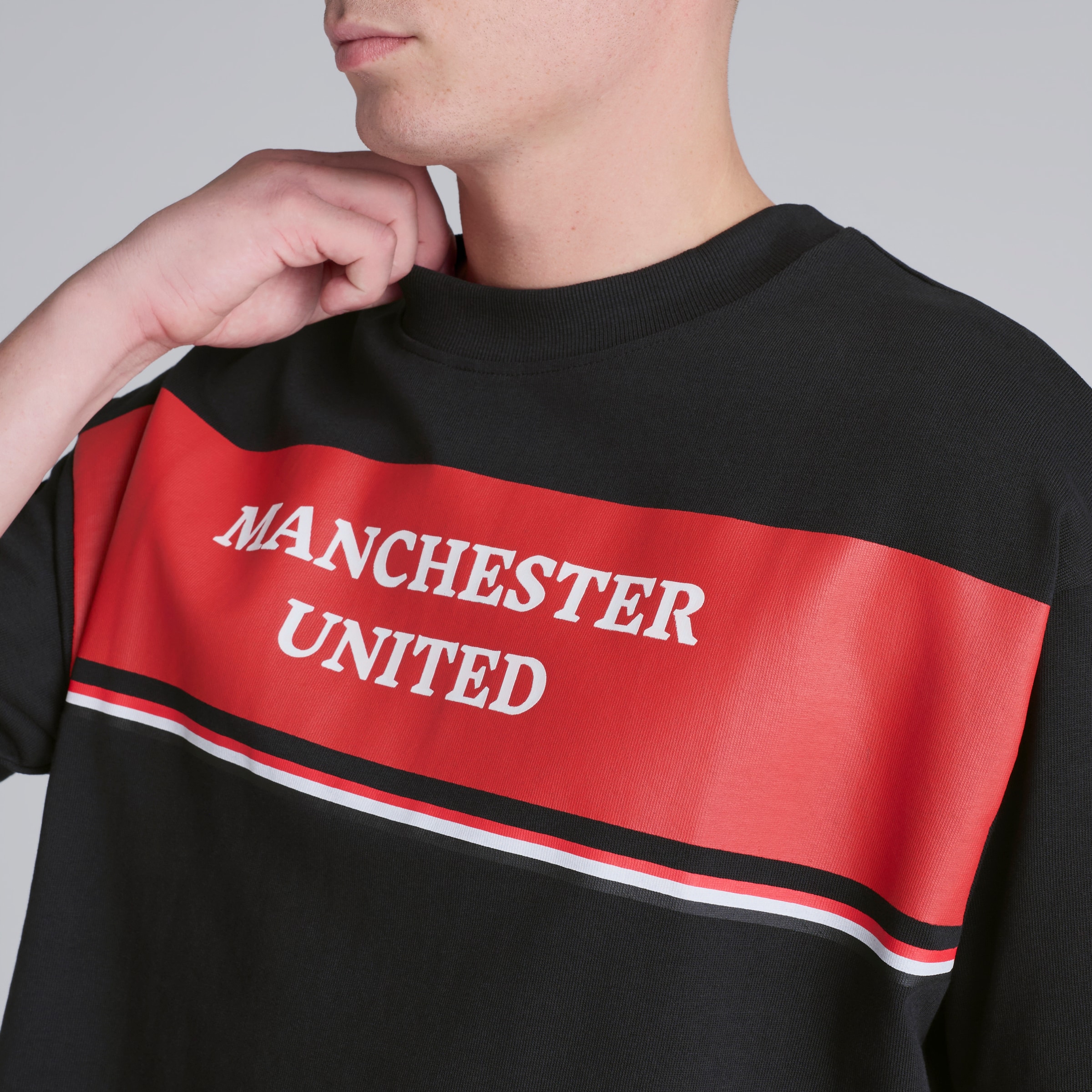 Manchester United Club Colours T-Shirt Black Noir Détail [5-5]