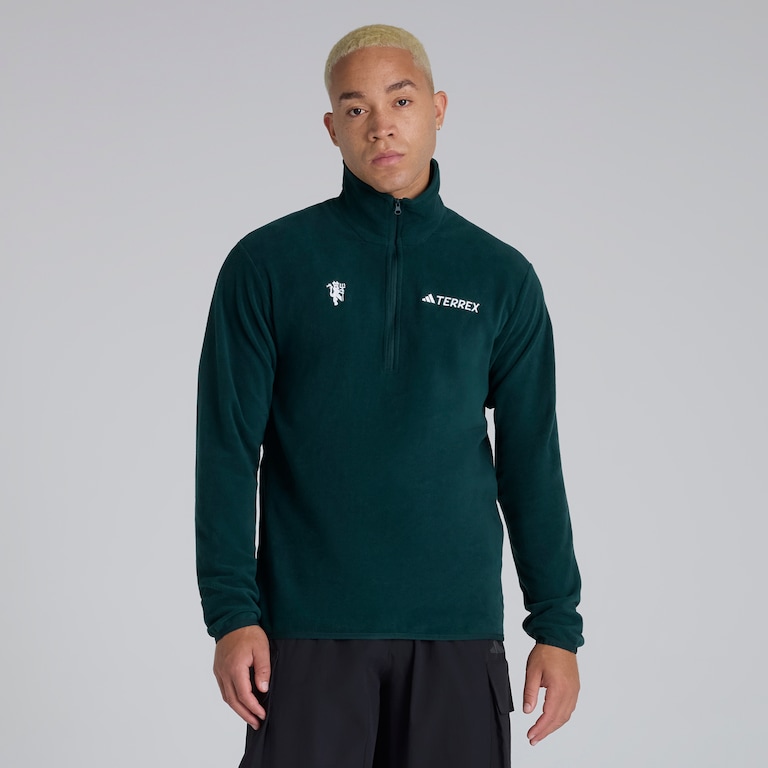 Manchester United x adidas Terrex 1/2-Zip Fleece Jacket Green