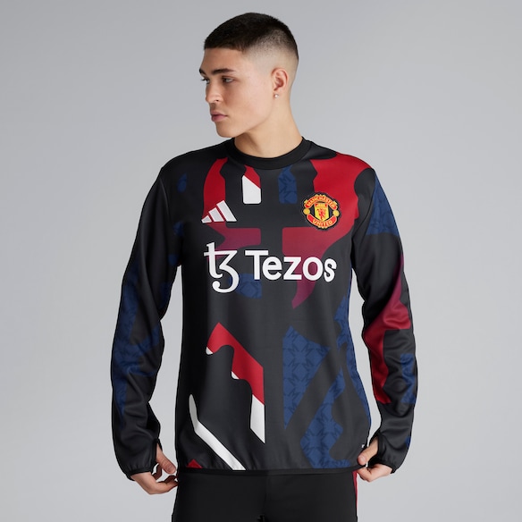 Manchester United Pre-Match Warm Top Black Multi
