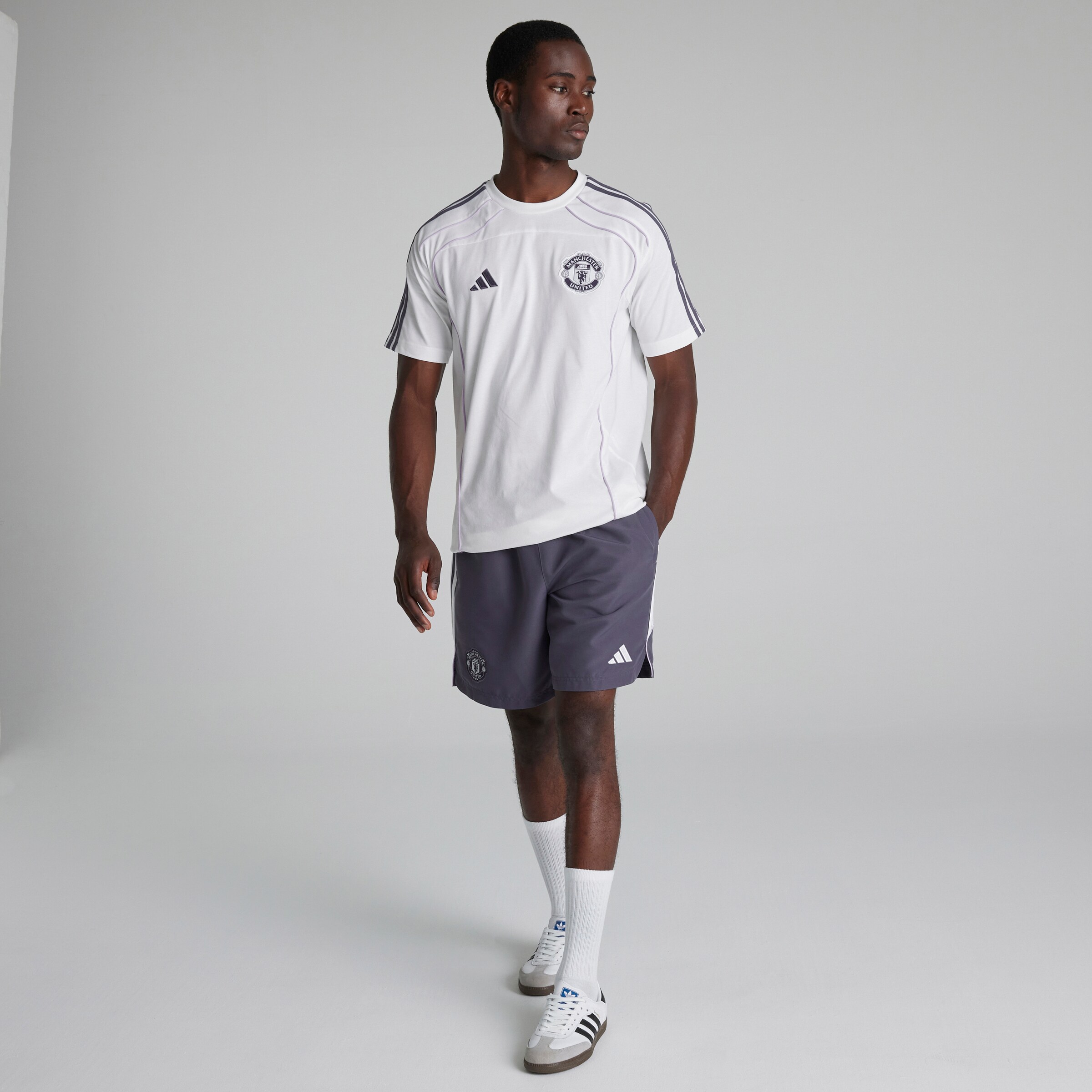 Manchester United x adidas Urban Purist Shorts Purple Purple Detail [3-6]