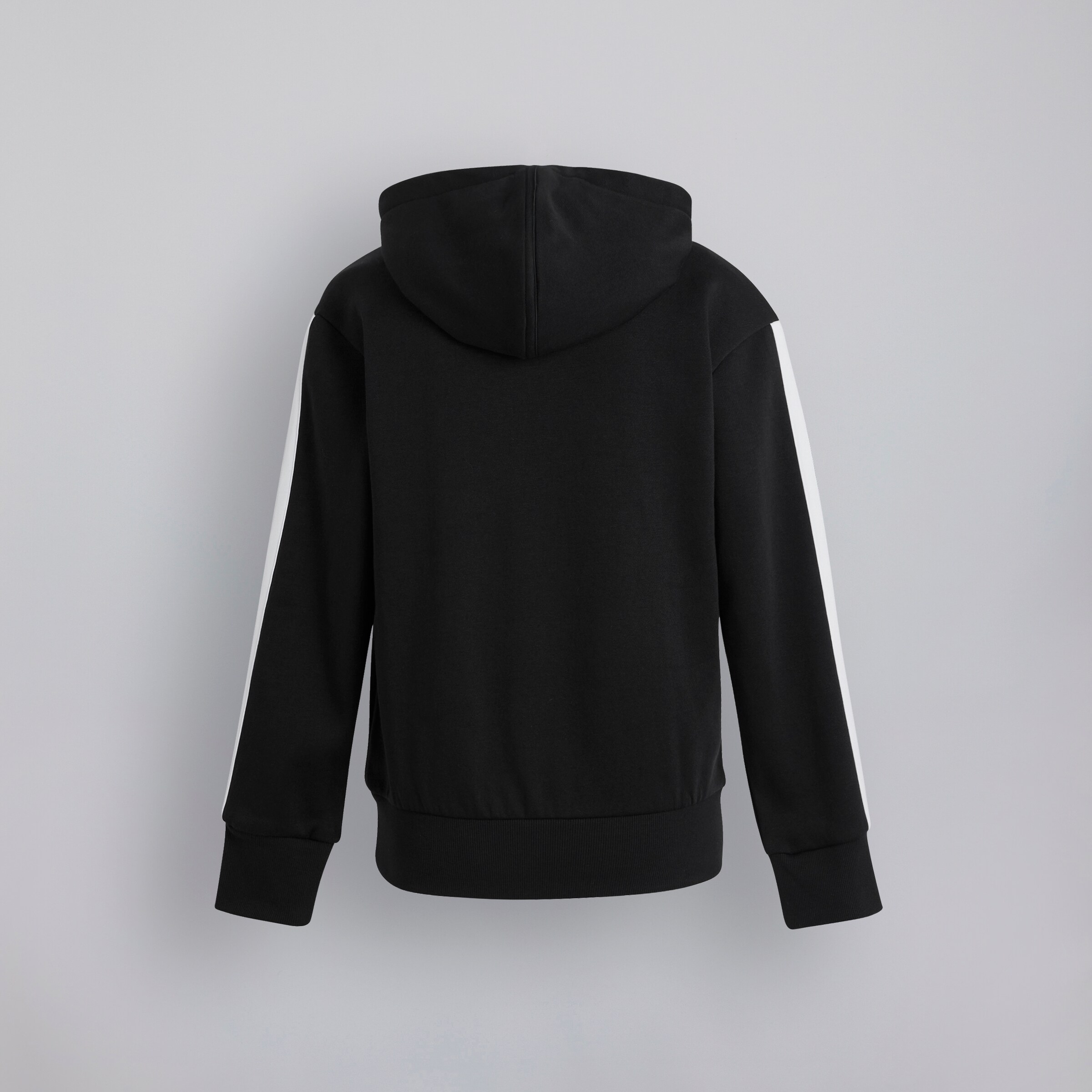 Manchester United x adidas Kids Essentials Tiberio 3-Stripes Fleece Hoodie Black Noir Détail [2-2]