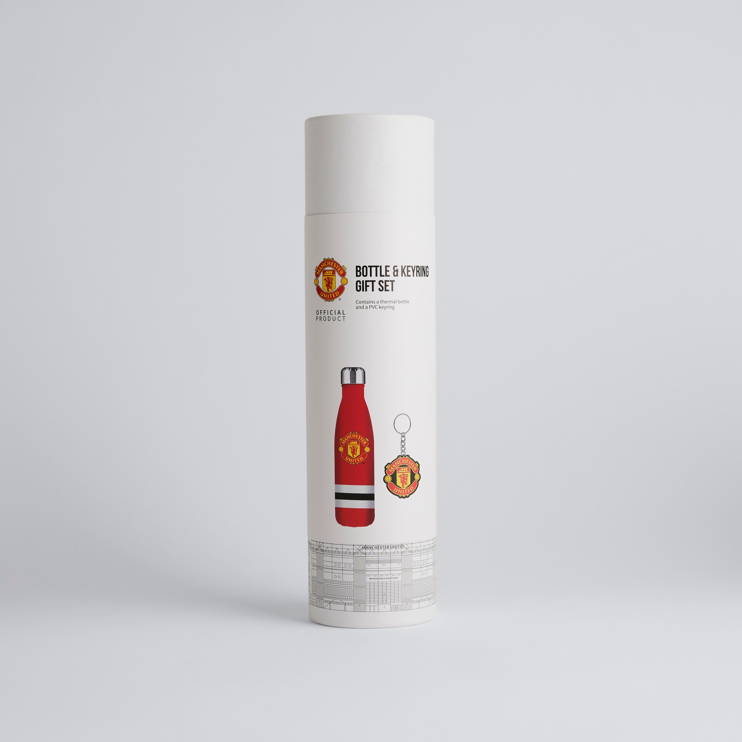 Manchester United Bottle and Keyring Set Red Red