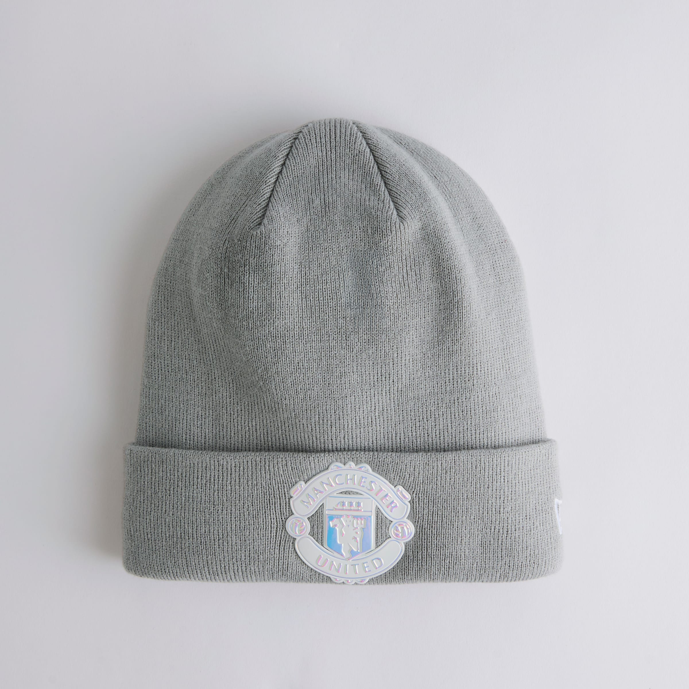 Manchester United x New Era Iridescent Cuff Beanie Grey Grey