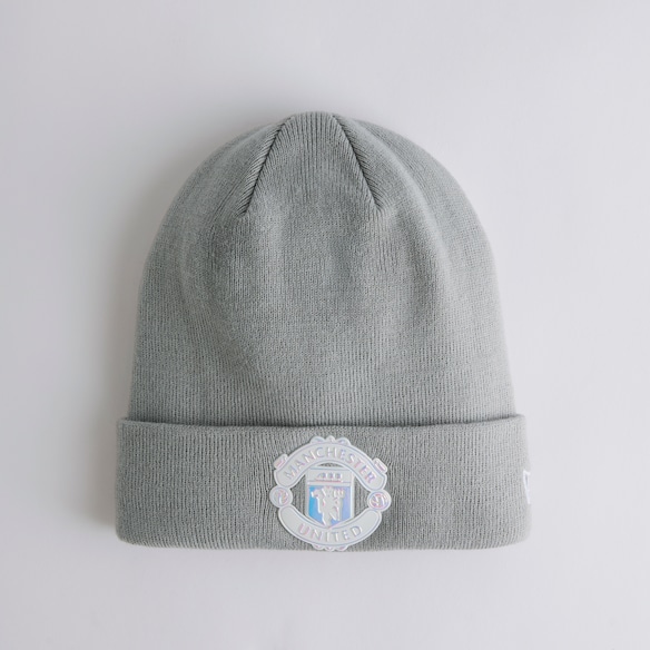 Manchester United x New Era Iridescent Cuff Beanie Grey Gris