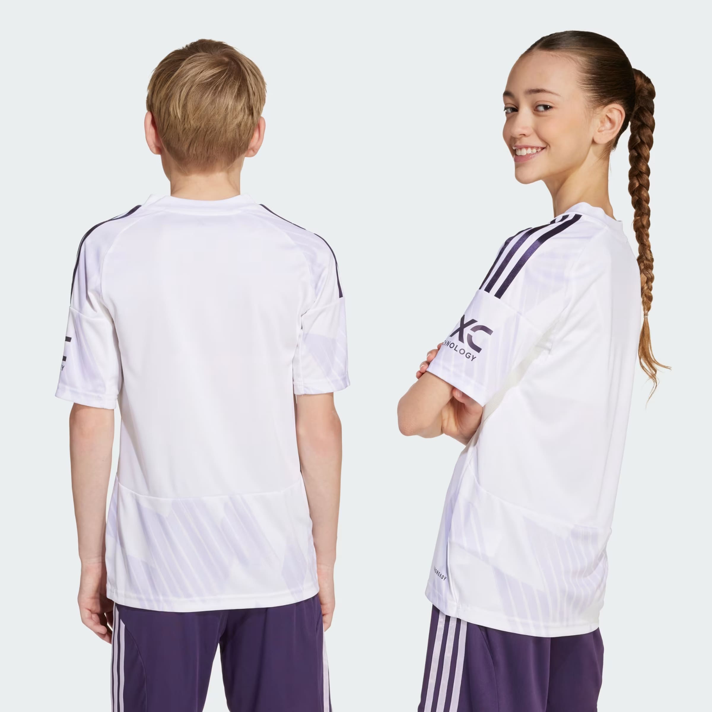 Manchester United 25/26 Away Jersey Kids Blanc Détail [2-7]