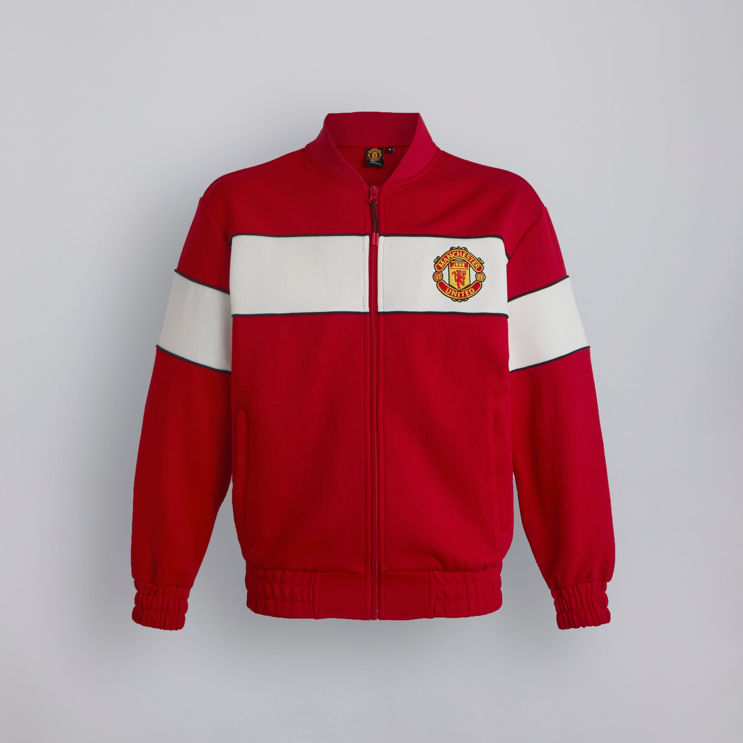 Manchester United Retro Track Jacket with Back Print Red Rouge