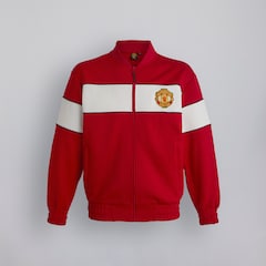 Manchester United Retro Track Jacket with Back Print Red