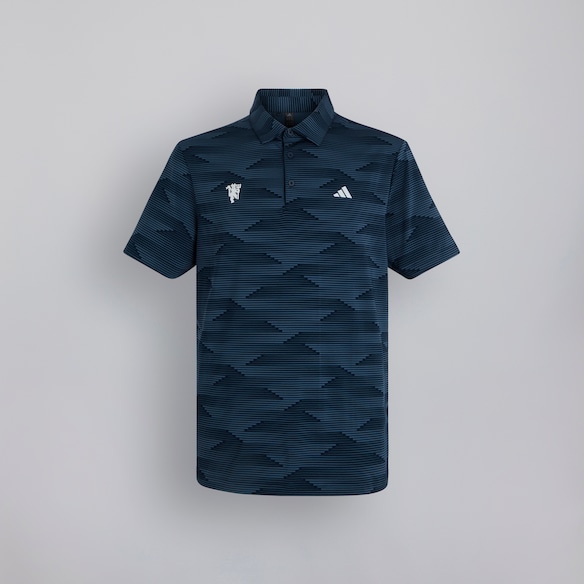 Manchester United x adidas Golf Ultimate365 Speed Stripe Polo Shirt Navy Navy blue