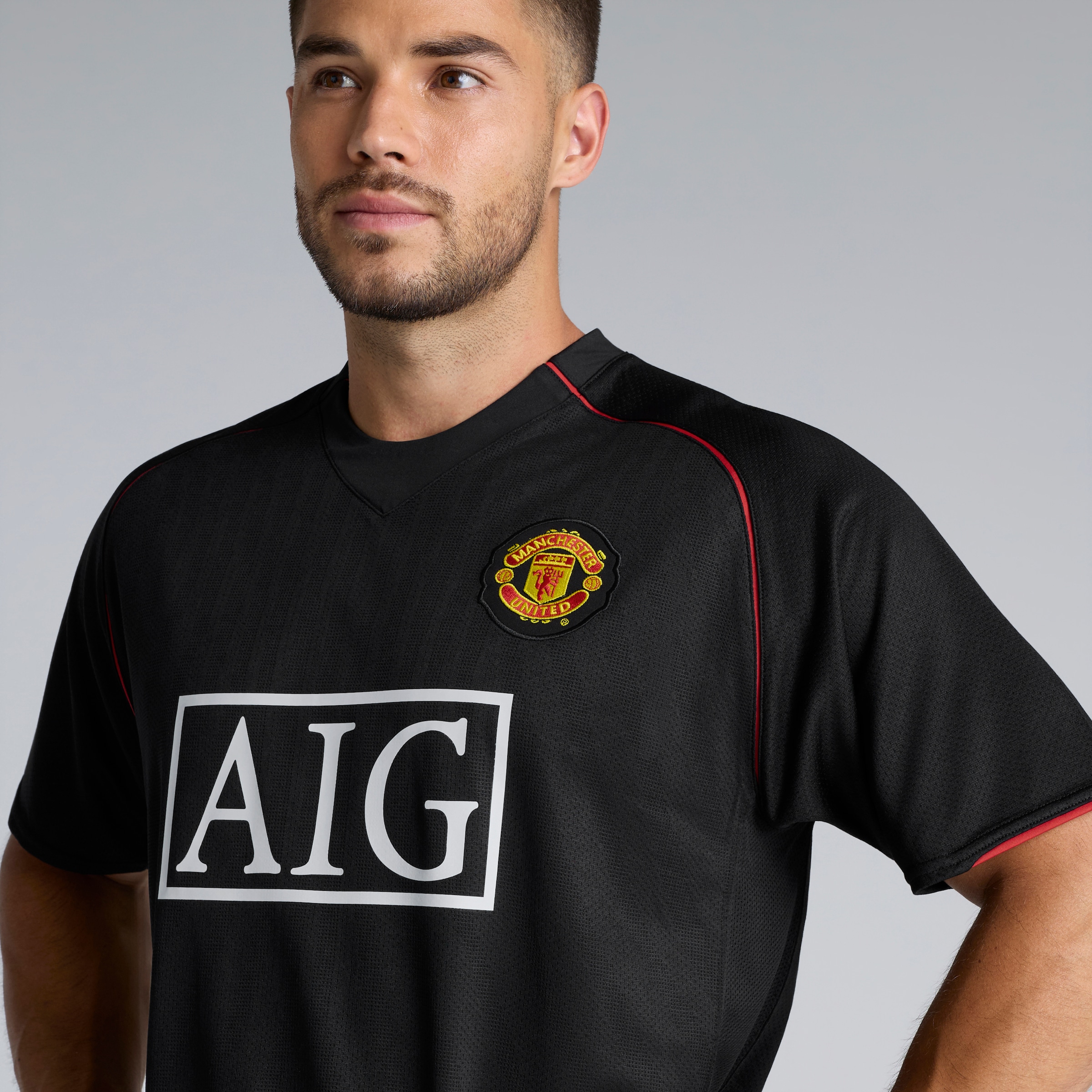 Manchester United 07-08 Away Shirt Black Noir Détail [4-5]