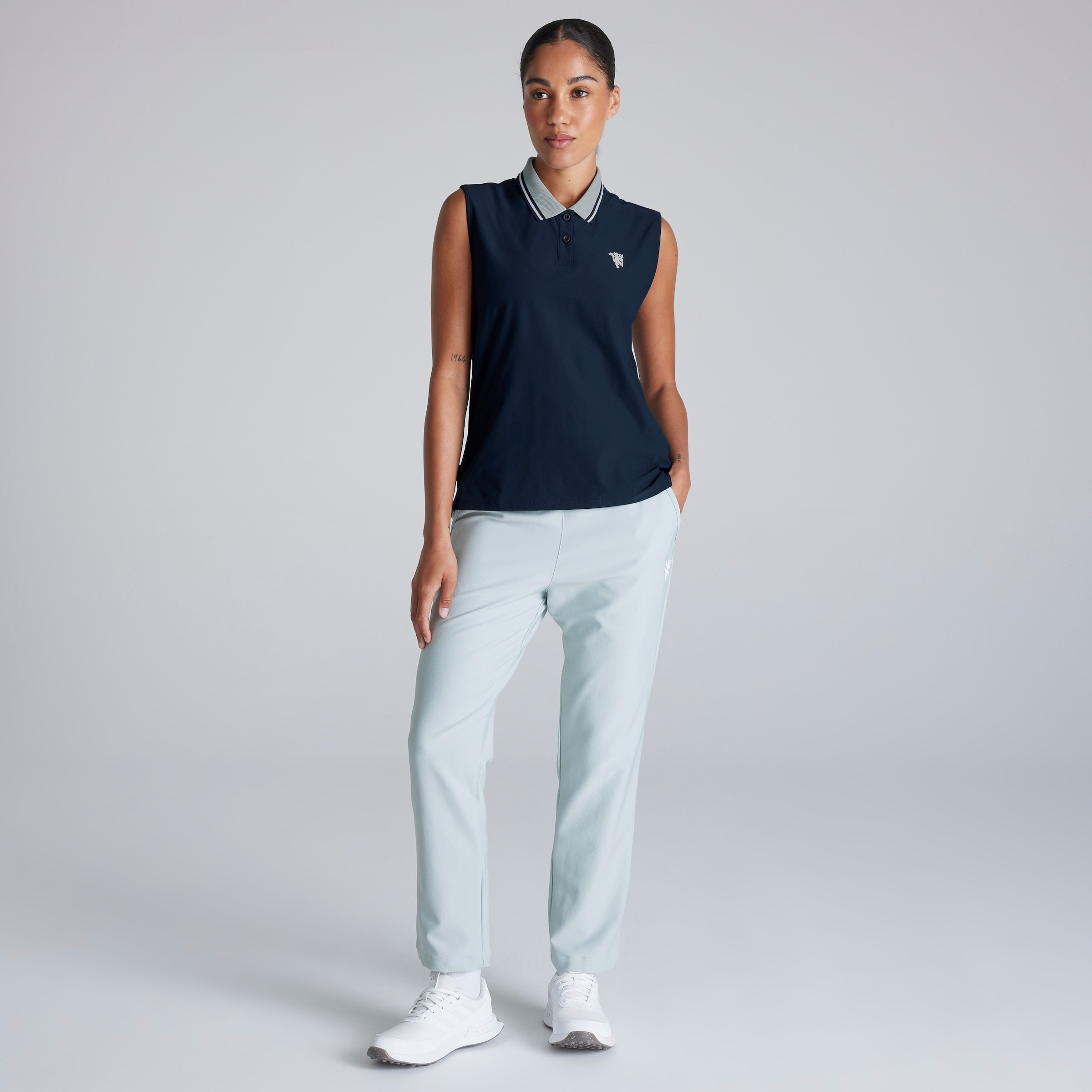 Manchester United x adidas Women's Golf Beyond Twist knit Polo Shirt Navy Navy blue Detail [3-6]