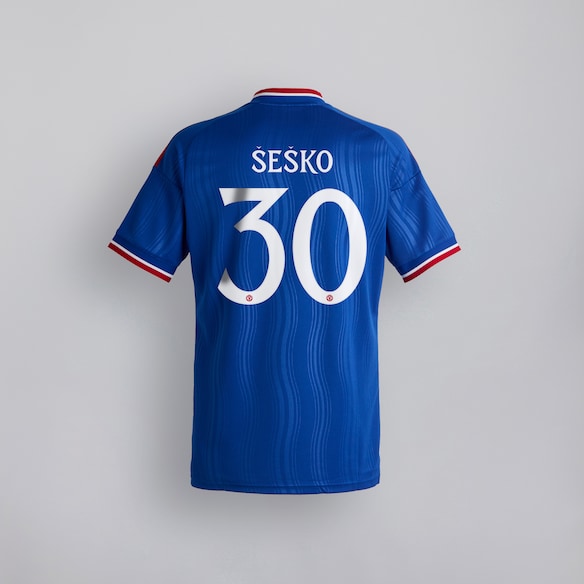Manchester United 26/27 Away Jersey with Sesko 30 UCL Printing & Badge 蓝色