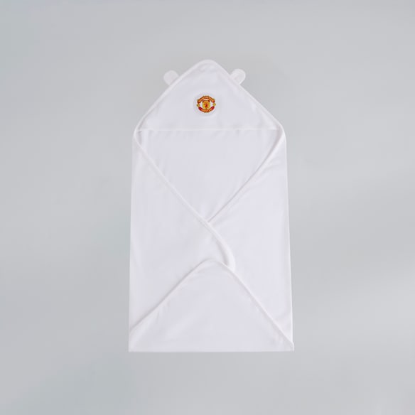 Manchester United Baby Hooded Towel with Devil Horns White Blanco