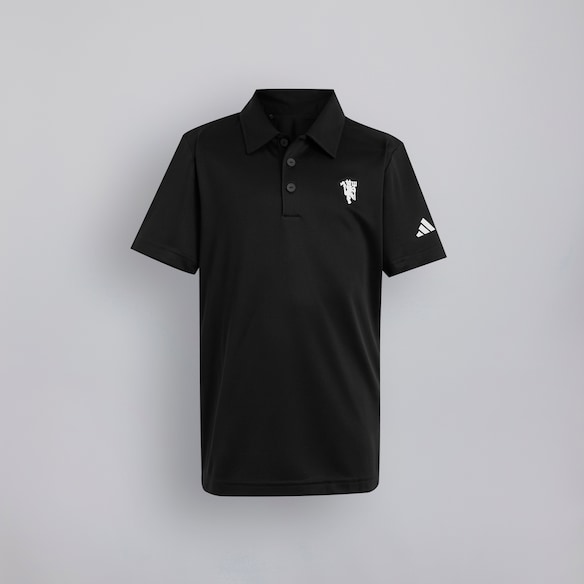 Manchester United x adidas Kids Golf Performance Polo Shirt Black Negro