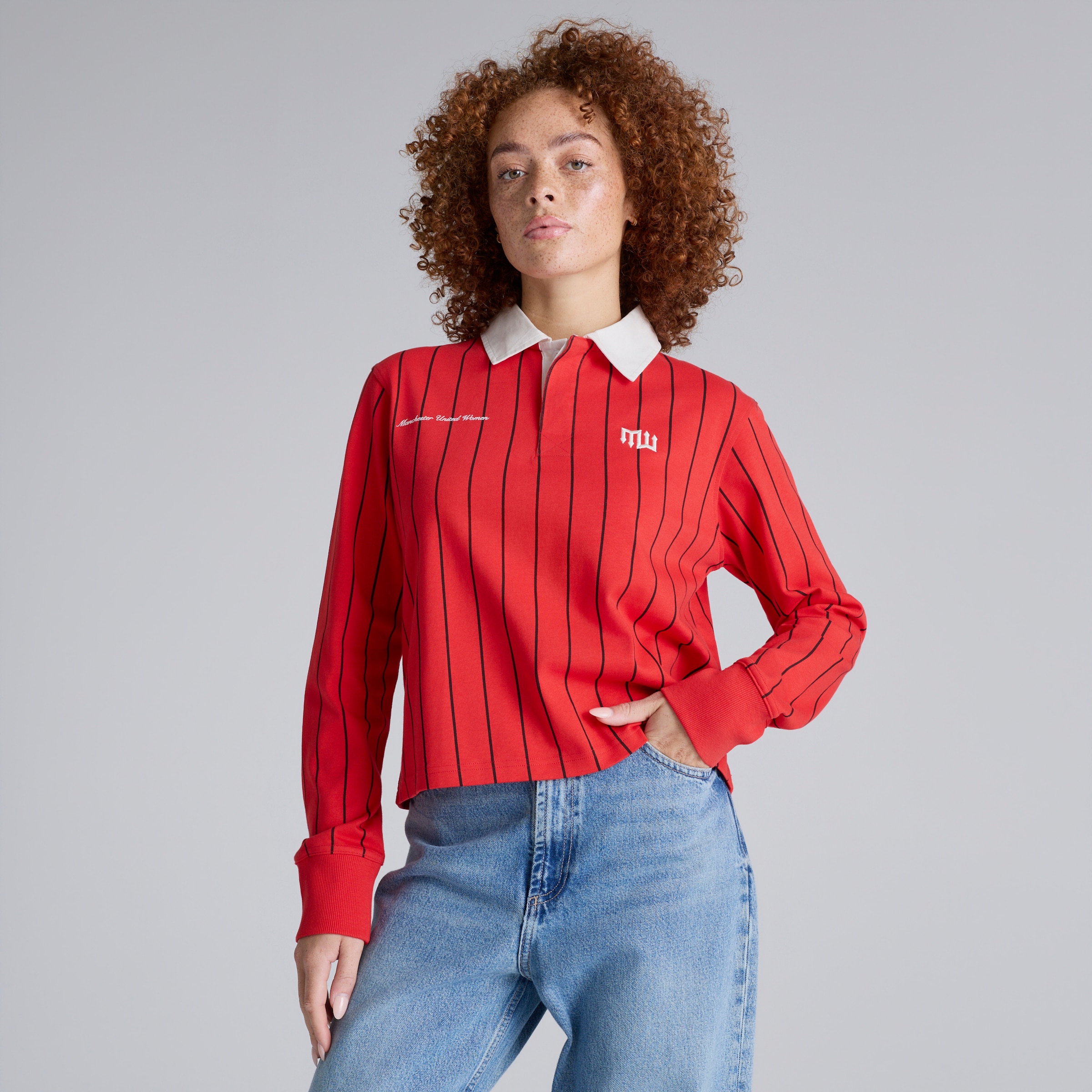 Manchester United Women Womens Rugby Polo Shirt Red Rot