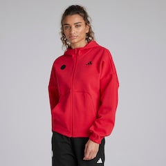 Manchester United x adidas Womens Future Icons Full Zip Hoodie Red
