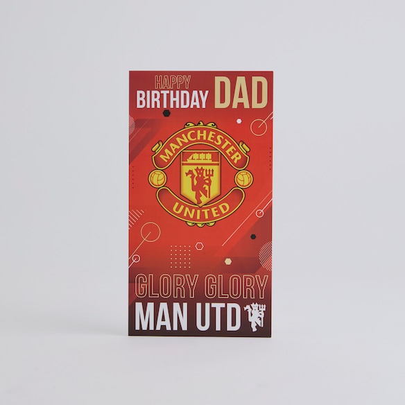 Manchester United Dad Greeting Card Red Red