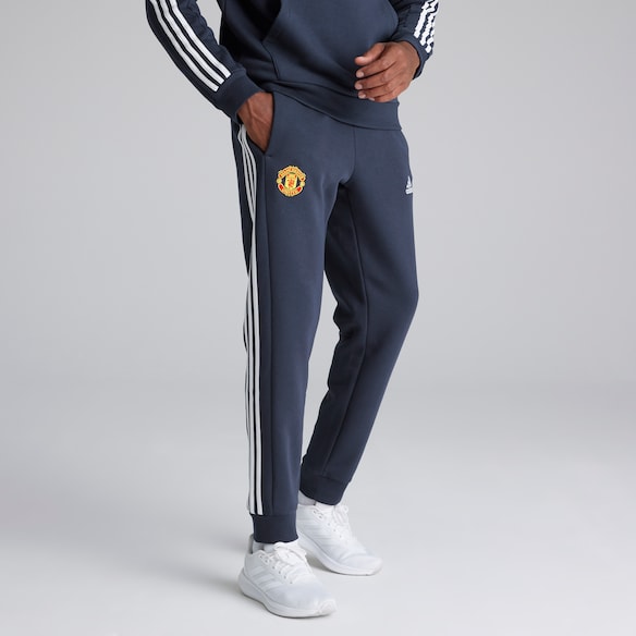 Manchester United x adidas Mens Essentials Fleece 3-Stripes Tapered Joggers Navy Navy blue