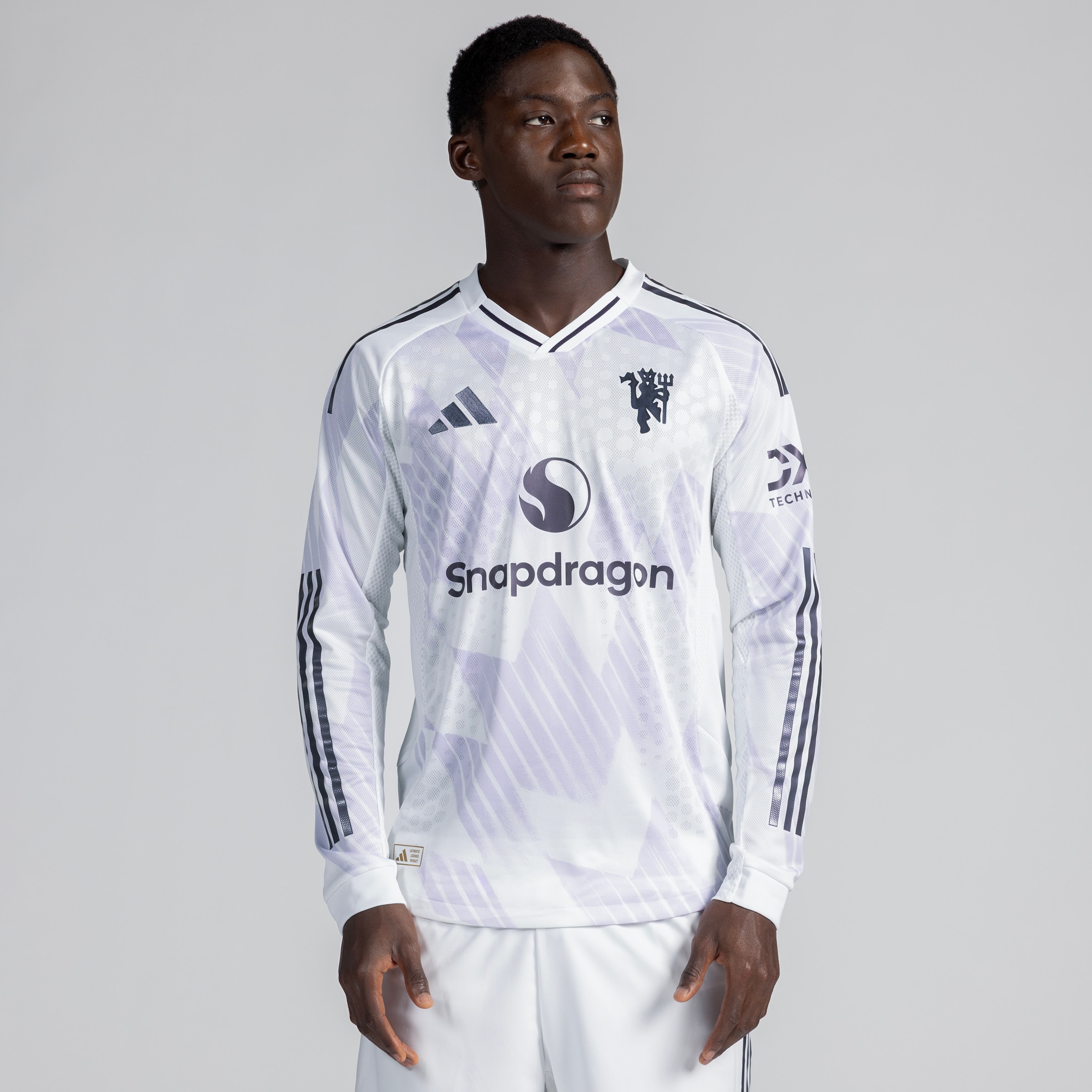 Manchester United 25/26 Long Sleeve Away Authentic Jersey White