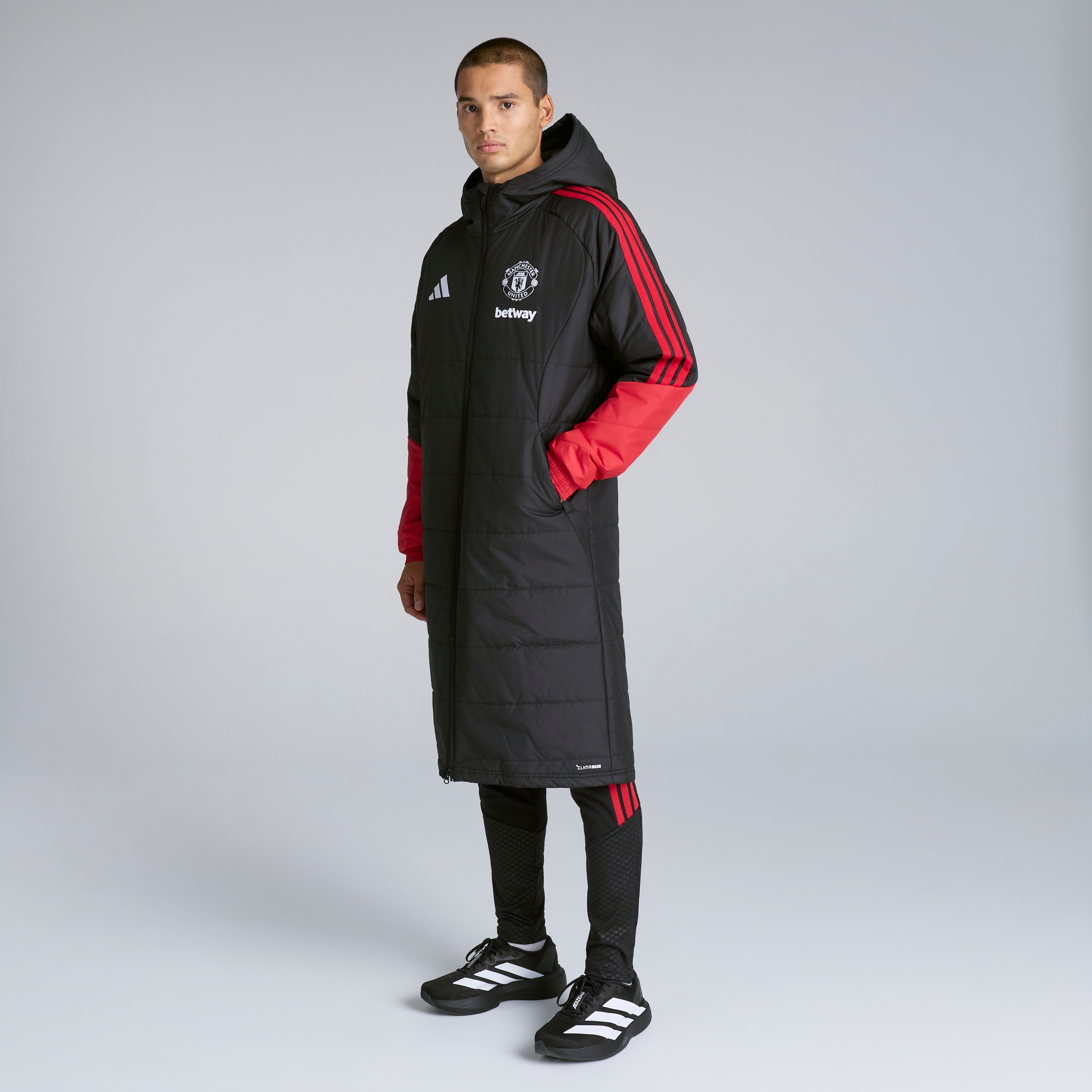 Manchester United 26/27 Training Tiro Long Coat Black (Sponsored) 검정색 세부 사항 [3-6]